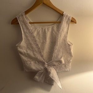 Lace cut out crop top